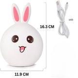 Load image into Gallery viewer, Cute Big Face Rabbit Silicone Beside Night Light For Kids, Color Changing Lamp Toddlers, Portable And Usb Rechargeable Gardino