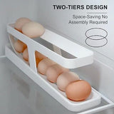 Load image into Gallery viewer, 2-Tier Rolling Egg Dispenser | Space-Saving &amp; Durable Polypropylene Egg Storage | Holds 12-14 Eggs with Gravity-Fed Design Gardino