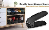 Load image into Gallery viewer, Plastic Shoe Slots Organizer Space Saver Double Deck Shoe Rack Adjustable Shoe Slots for Closet Organization (Pack of 2) (Multicolor) - Gardino