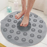 Load image into Gallery viewer, Anti-Skid Bathroom Shower Mat | Non-Slip Foot Pad with Suction Cups &amp; Drain Holes | Soft Silicone Foot Massager Scrubber (Round) Gardino