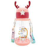Load image into Gallery viewer, Multi-Cartoon Design Water Bottle with Straw &amp; Strap | BPA-Free, Non-Toxic, Anti-Leak Bottle for Kids | Perfect for School &amp; Home Gardino