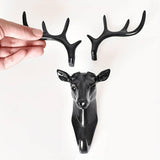 Load image into Gallery viewer, 1 PCS Deer Head Hanging Hook, Self-Adhesive Wall Hook for Bags, Keys, and More | Rustic Wildlife-Inspired Decorative Holder (Black) Gardino