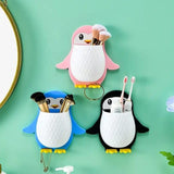 Load image into Gallery viewer, Wall Mounted Penguin Design Organizer, Multi-Function Holder for Toothpaste, Remote, Mobile, Pencil, and Bathroom Essentials Gardino
