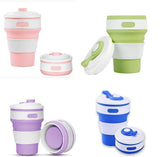 Load image into Gallery viewer, Collapsible Coffee Cups for Travel, Reusable Silicone Collapsible Cups with Lid for Camping Gardino
