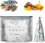Load image into Gallery viewer, 10 PCS Reusable Aluminum Food Storage Bags | Stand-Up Foil Zip Lock Pouches | Leakproof &amp; Resealable Fresh-Keeping Bags for Vegetables, Fruits, Snacks &amp; Meat