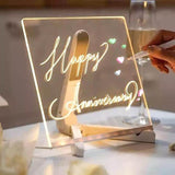 Load image into Gallery viewer, LED Acrylic Writing Board Table Lamp with Pen – 3D Light-Up Message Board for Kids, Gifts &amp; Home Office Decor - Gardino