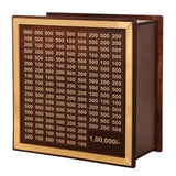 Load image into Gallery viewer, Brown and gold scorecard with numerical values on a white background