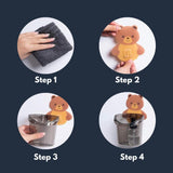 Load image into Gallery viewer, Plastic 2 Pack Toothbrush Holders for Bathroom, Self-Adhesive Waterproof Wall Mount, Teddy Bear Shaped with Cup Drain (Multicolor) Gardino