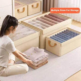 Load image into Gallery viewer, Storage Box with Lid, Large Clear Collapsible Stackable Storage Box, Foldable Fabric Linen Storage Boxes Cube, Dust Proof Closet Organizer Baskets for cabord under bad storage - (1 Pc) - Gardino