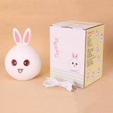 Load image into Gallery viewer, Cute Big Face Rabbit Silicone Beside Night Light For Kids, Color Changing Lamp Toddlers, Portable And Usb Rechargeable Gardino
