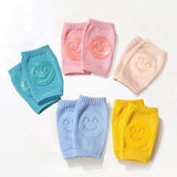 Load image into Gallery viewer, Baby Smiley Knee Pads for Crawling – Anti-Slip Elastic Cotton Knee &amp; Elbow Safety Protectors (Random Color) Gardino