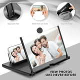 Load image into Gallery viewer, 3D HD Mobile Screen Magnifier – Universal Smartphone Screen Amplifier with Adjustable Stand | Portable Phone Holder for Movies, Gaming &amp; Reading