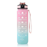 Load image into Gallery viewer, Motivational Water Bottle 1 litre Sipper Bottle For Adults With Time Measurement BPA Free Non-Toxic Water bottle for office,Water bottle for gym (Pink) - Gardino