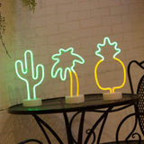 Load image into Gallery viewer, Coconut Palm Tree Led Neon Signs Light With Holder Base For Party Supplies Table Decorations Home Decor Children Gift Night Lamp - Gardino