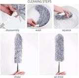 Load image into Gallery viewer, Microfiber Feather Duster Extendable Fan Cleaning Duster with 100 inches Expandable Pole Handle Washable Duster for High Ceiling Fans, Window Blinds, Furniture (Grey) - Gardino