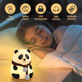 Load image into Gallery viewer, Adorable Panda Night Lamp for Kids Bedrooms | Perfect Valentine’s Gift | Cute, USB Rechargeable Touch Control LED Nightlight for Toddlers &amp; Babies - Gardino