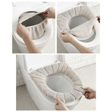 Load image into Gallery viewer, Washable Soft Warmer Toilet Seat Cover, Cushion Mat, and Lid Cover Pads | Stretchable, Easy Installation Toilet Seat Covers (Pack of 1) Gardino