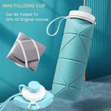 Load image into Gallery viewer, Foldable Silicone Water Bottle – Leakproof BPA Free Portable Collapsible Water Bottle for Travel, Gym, Office &amp; Outdoor Use