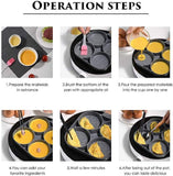 Load image into Gallery viewer, Non-Stick Frying Pan with 4 Hole | 7.5 IN Pancake Pan | Fried Egg &amp; Burger Pan | Multi-Purpose Breakfast Cooking Pan (Multicolor) Gardino