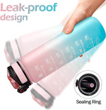 Load image into Gallery viewer, Motivational Water Bottle 1 litre Sipper Bottle For Adults With Time Measurement BPA Free Non-Toxic Water bottle for office,Water bottle for gym (Pink) - Gardino