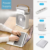Load image into Gallery viewer, Portable Mini Air Conditioner – Quiet &amp; USB Powered Personal Cooler with 3 Smart Speeds, 360° Adjustable Airflow &amp; Timer for Home, Office &amp; More Gardino