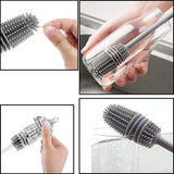 Load image into Gallery viewer, Bottle Cleaning Brush with Silicone Long Handle for Baby Bottles, Water Bottles, Containers, and Glasses Gardino