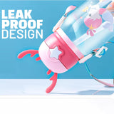 Load image into Gallery viewer, Multi-Cartoon Design Water Bottle with Straw &amp; Strap | BPA-Free, Non-Toxic, Anti-Leak Bottle for Kids | Perfect for School &amp; Home Gardino