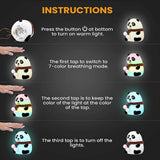Load image into Gallery viewer, Adorable Panda Night Lamp for Kids Bedrooms | Perfect Valentine’s Gift | Cute, USB Rechargeable Touch Control LED Nightlight for Toddlers &amp; Babies - Gardino