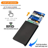 Load image into Gallery viewer, Black RFID Blocking Aluminium Pop-Up Card Holder – Secure Debit/Credit/ATM Wallet for Men &amp; Women Gardino