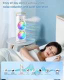 Load image into Gallery viewer, Double-Ended Spray cooler – USB Rechargeable, 3-Speed Oscillating Fan with Remote, LED Light &amp; Ice Cooling 4000mAh Gardino