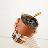 Load image into Gallery viewer, Glass Mug with Straw and Cover, 400 ml Capacity | Leakproof Glass Coffee Mug with Silicone Straw and Lid Tumbler Gardino