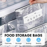 Load image into Gallery viewer, 10 PCS Reusable Aluminum Food Storage Bags | Stand-Up Foil Zip Lock Pouches | Leakproof &amp; Resealable Fresh-Keeping Bags for Vegetables, Fruits, Snacks &amp; Meat