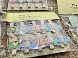 Load image into Gallery viewer, Wooden Paper Clips Set – Dreamer, Owl, Flamingo, Cactus &amp; Elephant Designs with String (Set of 10) Gardino