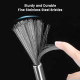 Load image into Gallery viewer, Steel Scrubber Brush with Handle for Kitchen, Pan, Pot, Wok, and Dishes Cleaning Gardino