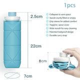 Load image into Gallery viewer, Foldable Silicone Water Bottle – Leakproof BPA Free Portable Collapsible Water Bottle for Travel, Gym, Office &amp; Outdoor Use