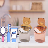 Load image into Gallery viewer, Plastic 2 Pack Toothbrush Holders for Bathroom, Self-Adhesive Waterproof Wall Mount, Teddy Bear Shaped with Cup Drain (Multicolor) Gardino