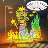 Load image into Gallery viewer, LED Acrylic Writing Board Table Lamp with Pen – 3D Light-Up Message Board for Kids, Gifts &amp; Home Office Decor - Gardino