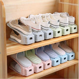 Load image into Gallery viewer, Plastic Shoe Slots Organizer Space Saver Double Deck Shoe Rack Adjustable Shoe Slots for Closet Organization (Pack of 2) (Multicolor) - Gardino
