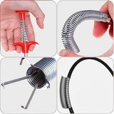 Load image into Gallery viewer, Stainless Steel Hair Catching Claw Drain Cleaner Tool, 5ft Spring Wire Dredge Stick for Kitchen and Bathroom Gardino