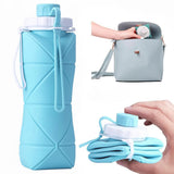 Load image into Gallery viewer, Foldable Silicone Water Bottle – Leakproof BPA Free Portable Collapsible Water Bottle for Travel, Gym, Office &amp; Outdoor Use
