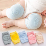 Load image into Gallery viewer, Baby Smiley Knee Pads for Crawling – Anti-Slip Elastic Cotton Knee &amp; Elbow Safety Protectors (Random Color) Gardino