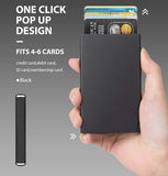 Load image into Gallery viewer, Black RFID Blocking Aluminium Pop-Up Card Holder – Secure Debit/Credit/ATM Wallet for Men &amp; Women Gardino