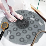 Load image into Gallery viewer, Anti-Skid Bathroom Shower Mat | Non-Slip Foot Pad with Suction Cups &amp; Drain Holes | Soft Silicone Foot Massager Scrubber (Round) Gardino