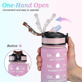 Load image into Gallery viewer, Motivational Water Bottle 1 litre Sipper Bottle For Adults With Time Measurement BPA Free Non-Toxic Water bottle for office,Water bottle for gym (Pink) - Gardino