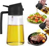 Load image into Gallery viewer, 2-in-1 Glass Oil Sprayer and Dispenser Bottle with Premium Nozzle – Multi-Color Oil Dispenser and Sprayer (500 ML) Gardino