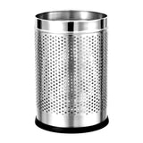 Load image into Gallery viewer, Stainless Steel 202 Perforated Design Open Top Dustbin - 25L | 10Inch (H) x 7 Inch (W)  Silver Trash Can with Anti-skid Base | For Bathroom, Bedroom, Kitchen &amp; Toilet or Commercial Use Gardino