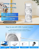 Load image into Gallery viewer, Double-Ended Spray cooler – USB Rechargeable, 3-Speed Oscillating Fan with Remote, LED Light &amp; Ice Cooling 4000mAh Gardino
