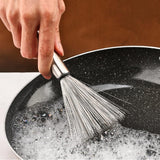 Load image into Gallery viewer, Steel Scrubber Brush with Handle for Kitchen, Pan, Pot, Wok, and Dishes Cleaning Gardino