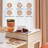 Load image into Gallery viewer, Glass Mug with Straw and Cover, 400 ml Capacity | Leakproof Glass Coffee Mug with Silicone Straw and Lid Tumbler Gardino
