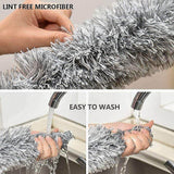 Load image into Gallery viewer, Microfiber Feather Duster Extendable Fan Cleaning Duster with 100 inches Expandable Pole Handle Washable Duster for High Ceiling Fans, Window Blinds, Furniture (Grey) - Gardino